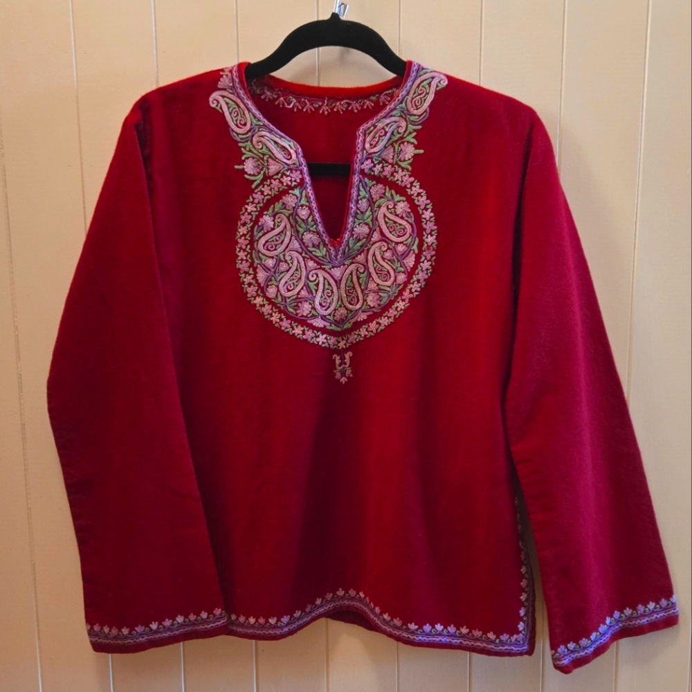 Vintage Embroidered Wool Tunic